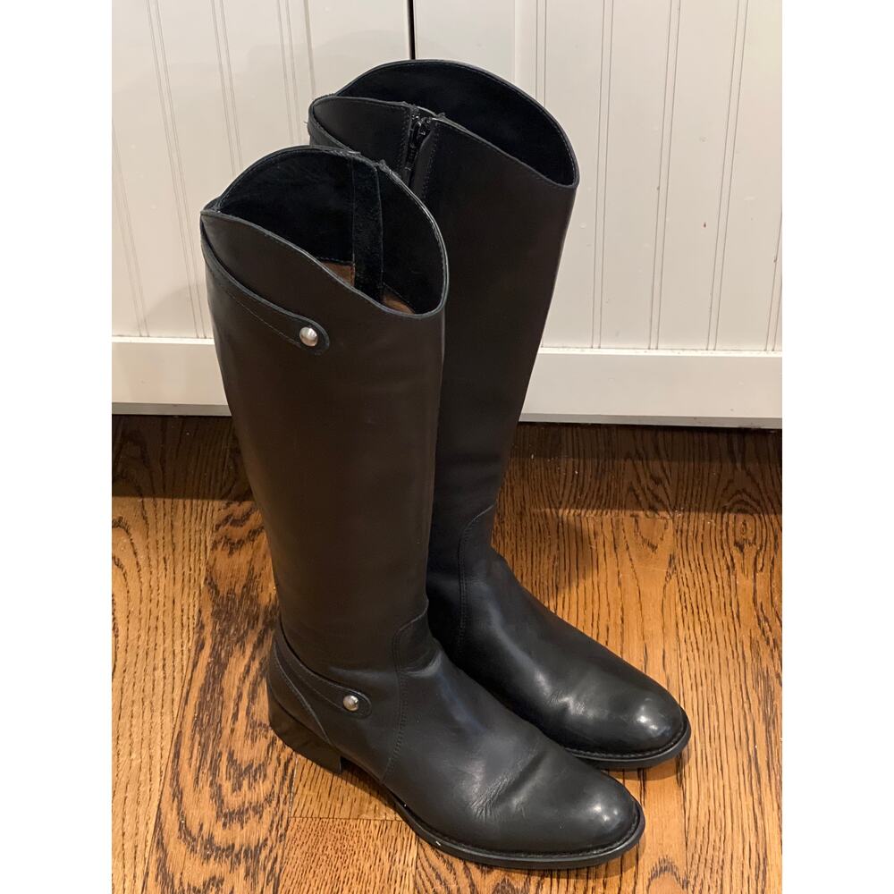 Voyagers Women’s Side‎ Zip Comfort Leather Knee High Riding Boots Size 6.5 Black